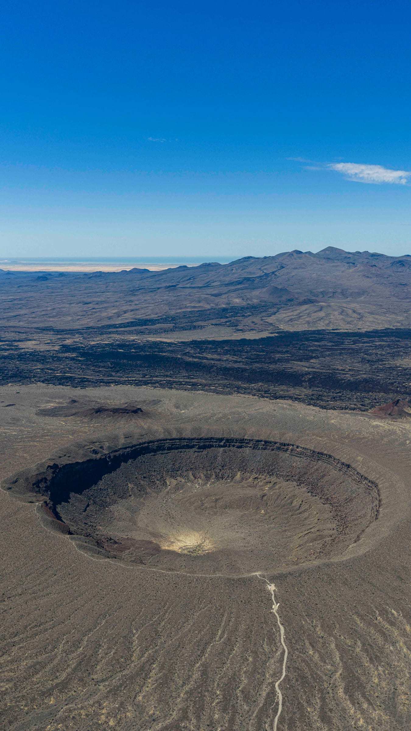 Vista aérea del cráter El Elegante